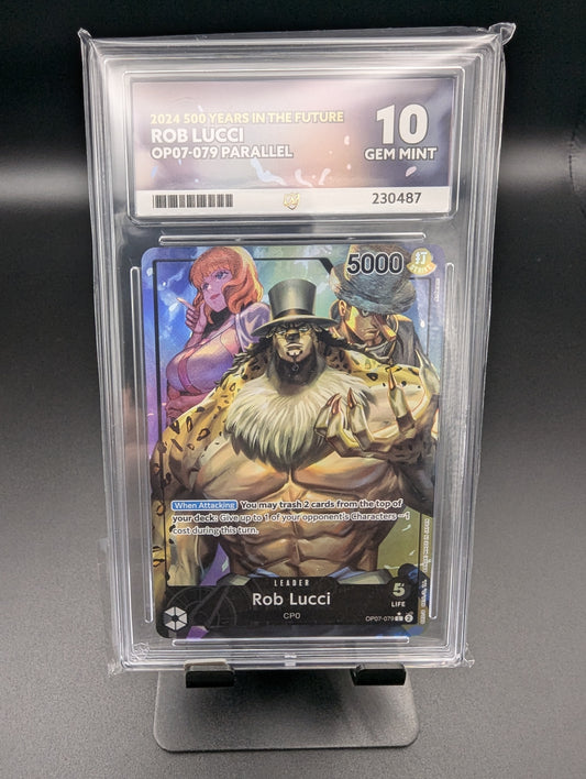 Rob Lucci OP07-079 Parallel Alternative Art Leader (AA) - Gem Mint 10 (Ace Grading)