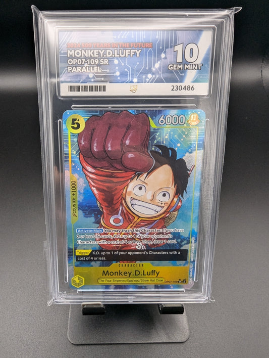 Monkey.D.Luffy OP07-109 Parallel Super Rare (SR) - Gem Mint 10 (Ace Grading)